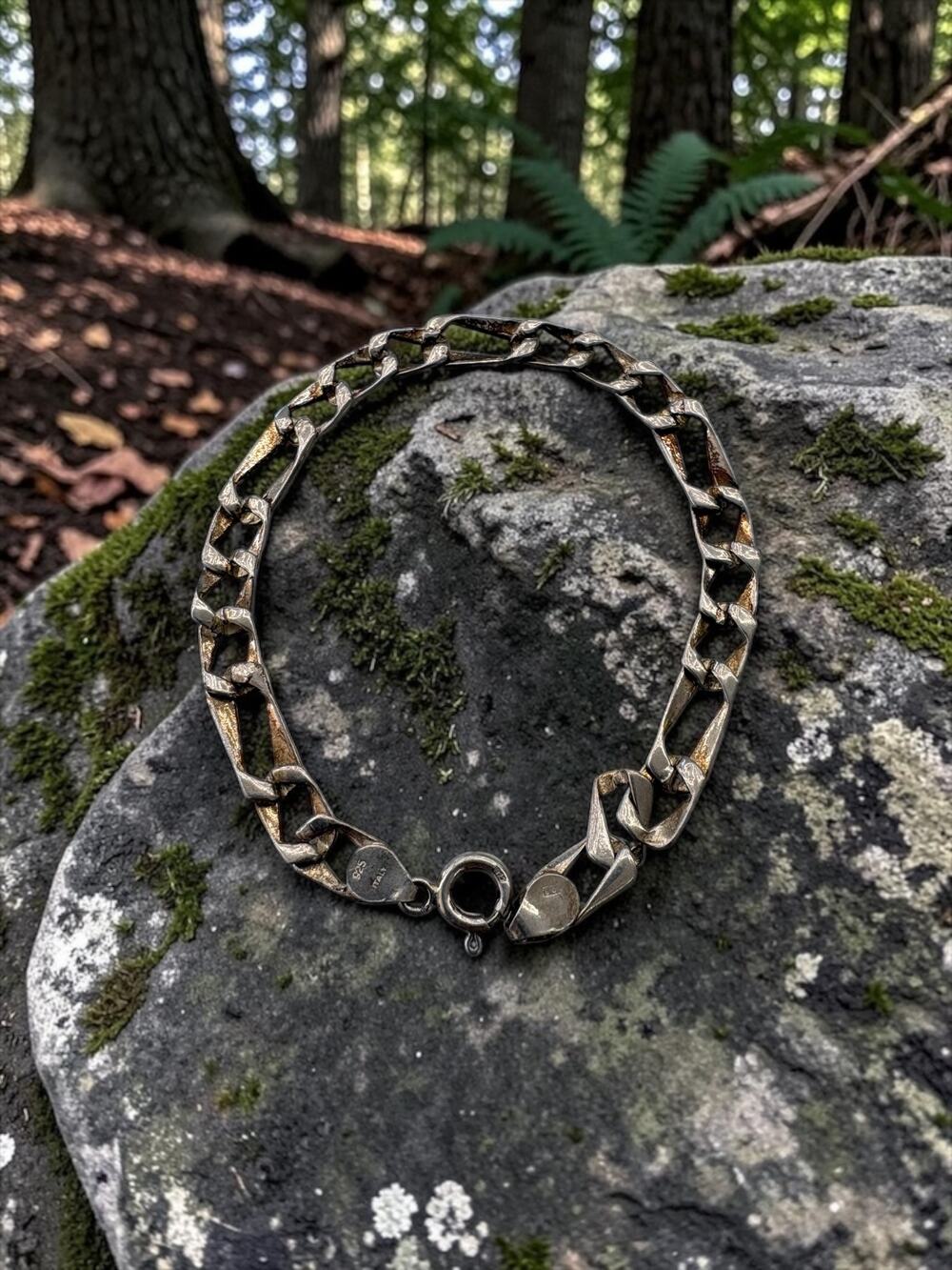 Vintage Sterling Silver Chain Necklace Distinctive Link Design Statement Bracele